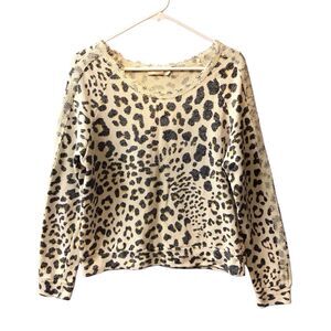 Townsen Womens Animal Print Sweatshirt Pullover Multicolored Terrycloth Sz Large